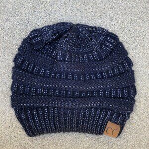 CC Exclusives Knit Skull Beanie Hat Women's Blue Cap 100% Acrylic​​​​